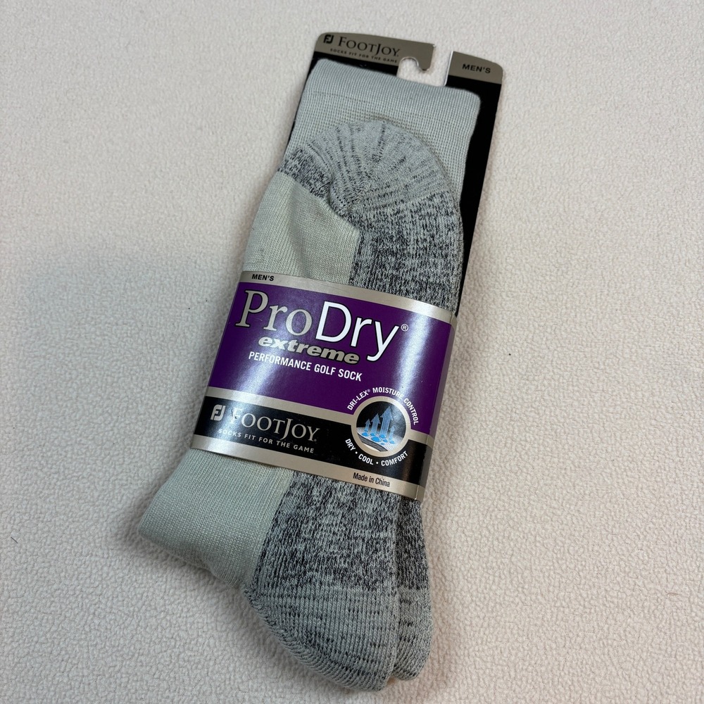 FootJoy ProDry Extreme Mens Crew Golf Socks Size 7-12 Driftwood Activewear